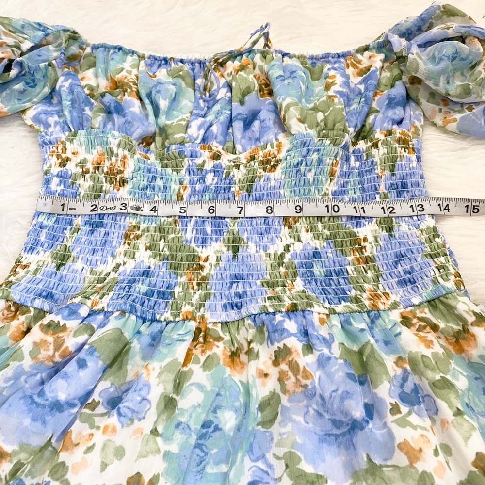 2BELLA Blue Flower Print Dress - Picture 6 of 6